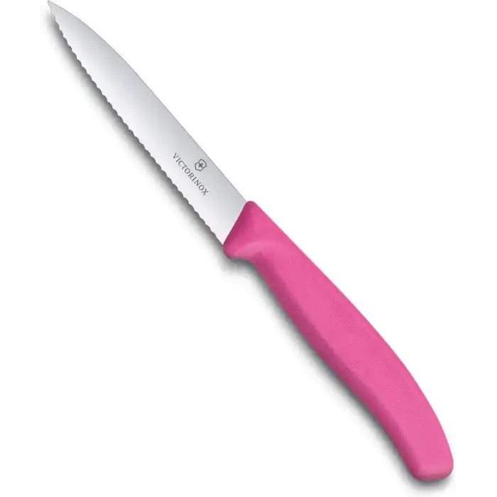 6.7736.L5 10 cm. Tırtıklı Sivri Bıçak Pembe