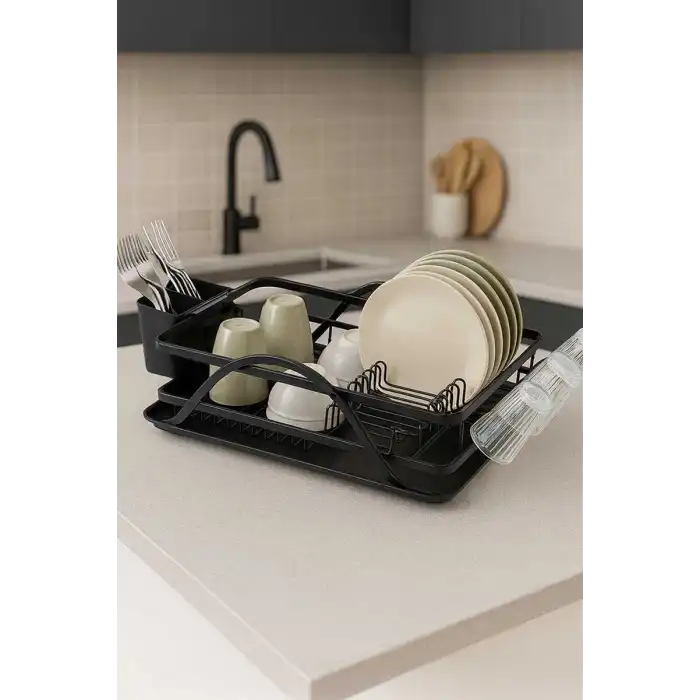 Bianka Bulaşık Sepeti Alüminyum Siyah