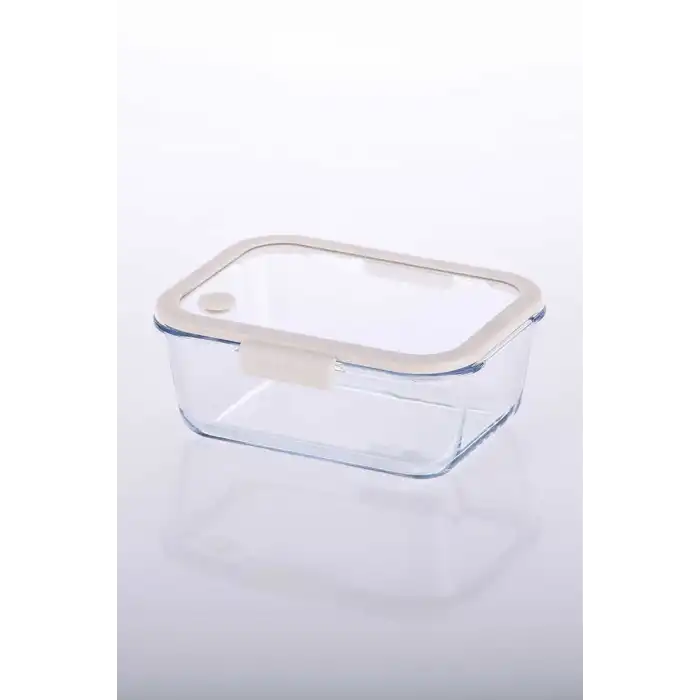 Fika Glace Vakumlu Cam Saklama Kabı 1200 Ml Bej