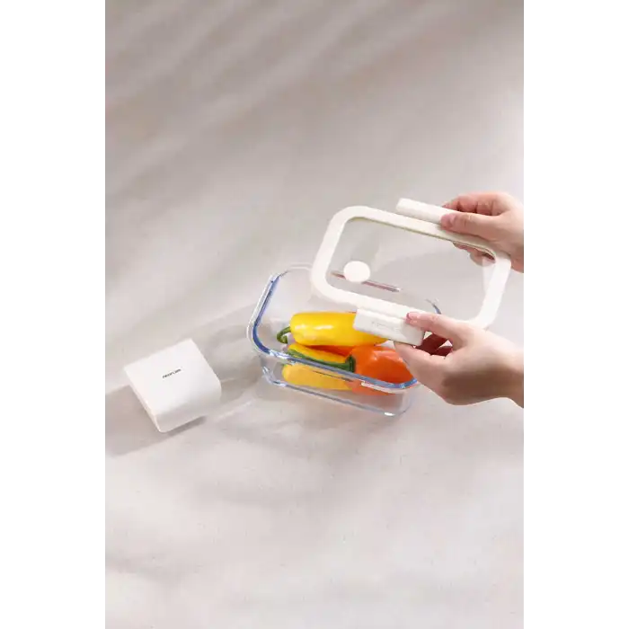 Fika Glace Vakumlu Cam Saklama Kabı 1200 Ml Bej