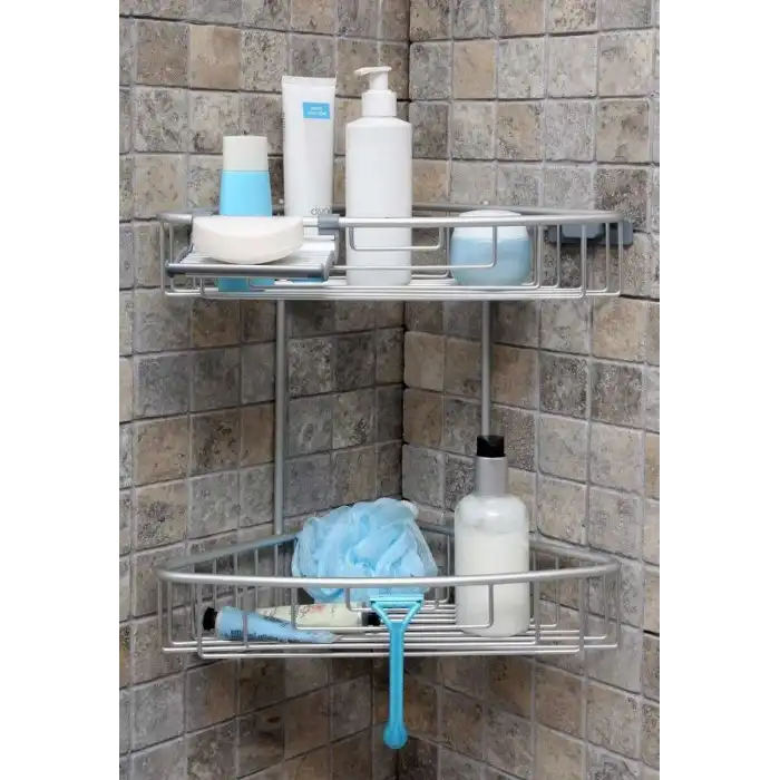 Paloma Alüminyum Banyo Rafı 2 li Mat Eloksal