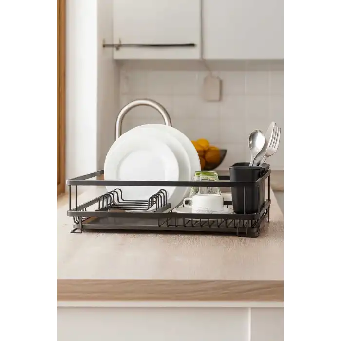 Bianka Alüminyum Siyah Paslanmaz Mini Bulaşık Sepeti