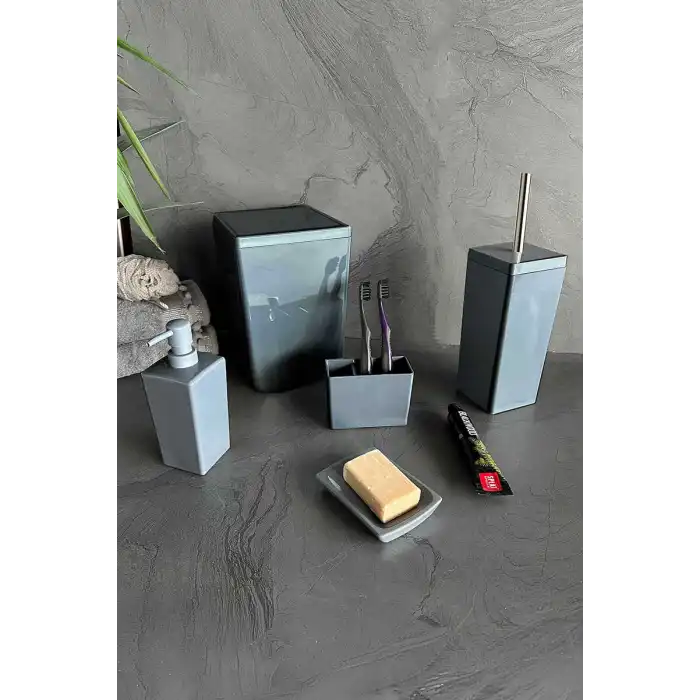 Biga 5 Parça Banyo Seti Gri