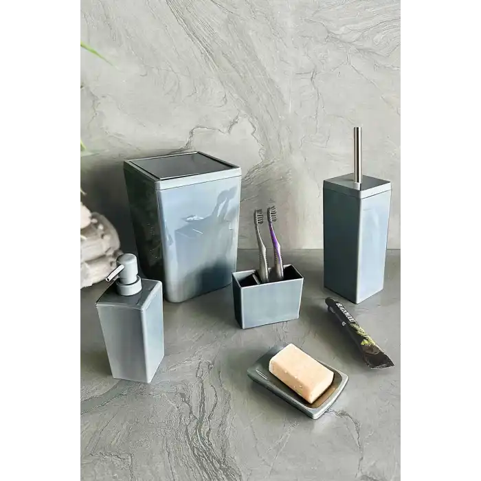 Biga 5 Parça Banyo Seti Gri
