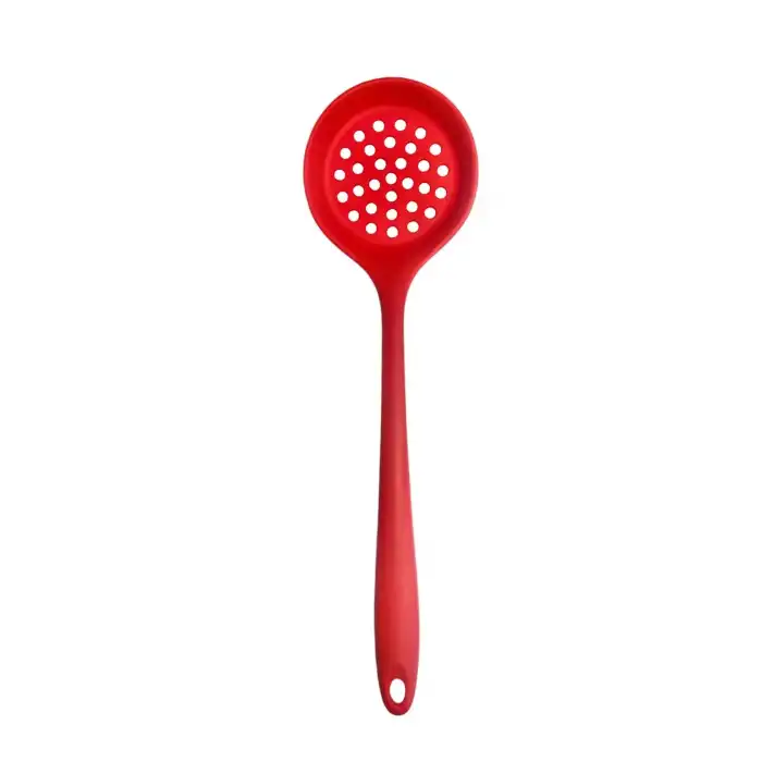 Burcummm Silikon 2 li Uzun Kepçe Kevgir Seti Kırmızı