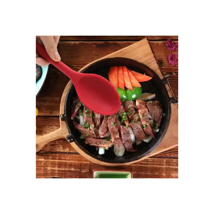 Burcummm Silikon Uzun Karıştırma Kaşığı Kırmızı