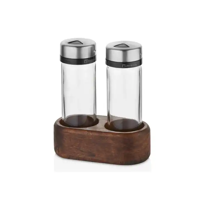 Burcummm Wenge Ağacı Standlı 2 li Tuzluk & Biberlik & Baharatlık