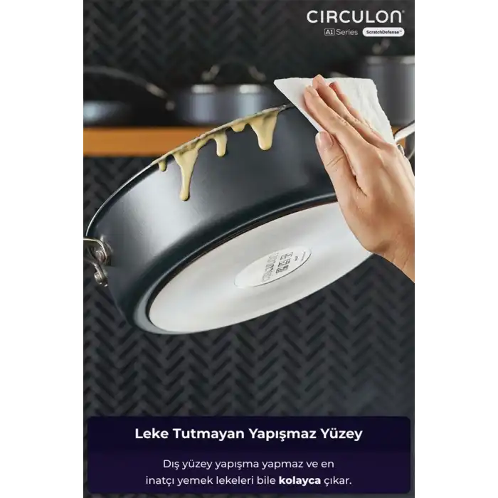Circulon 24 * 8 cm Kapaklı Sığ Tencere