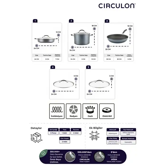 Circulon 5 Pr. Tencere Seti