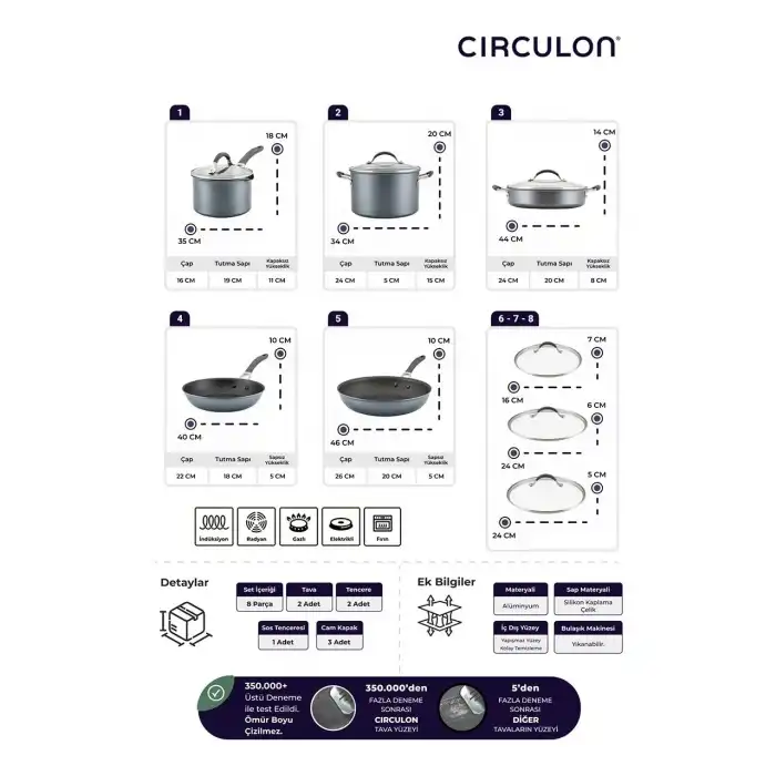 Circulon 8 Pr. Tencere Seti