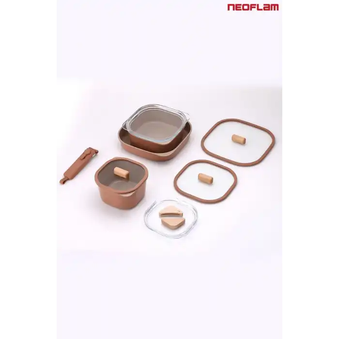 Comfort 10 Parça Tencere Seti Çıkarılabilir Saplı İç İçe Geçebilen Terracota