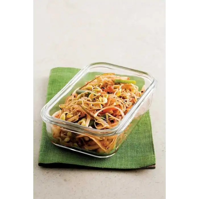 Dikdörtgen Cam Saklama Kabı 1730 Ml