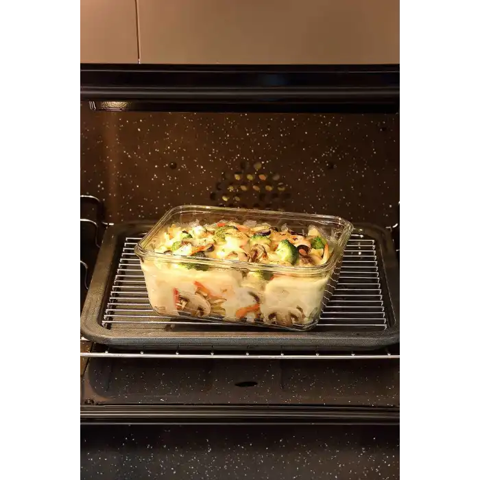 Dikdörtgen Cam Saklama Kabı 1730 Ml