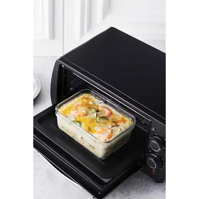 Dikdörtgen Cam Saklama Kabı 1730 Ml