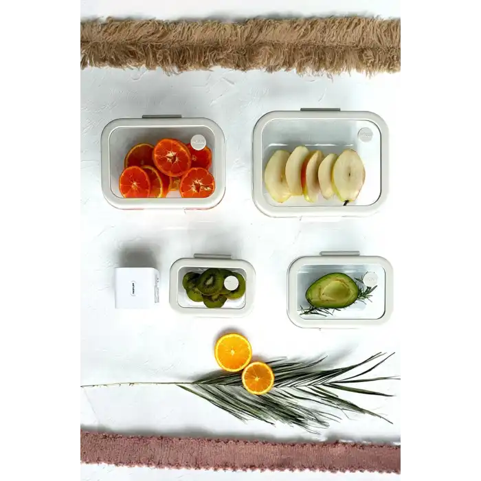 Fika Glace Vakumlu Saklama Kabı Seti Gri 5 Parça