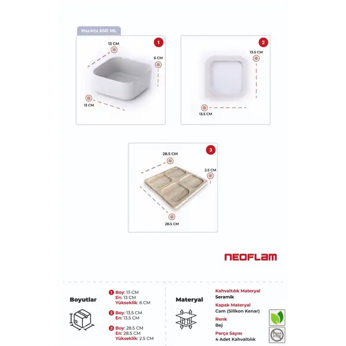 Fika One 4 lü Kahvaltı Seti Bej