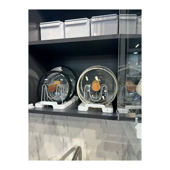 Fin Dolap Içi Tencere Kapak Tutucu Siyah