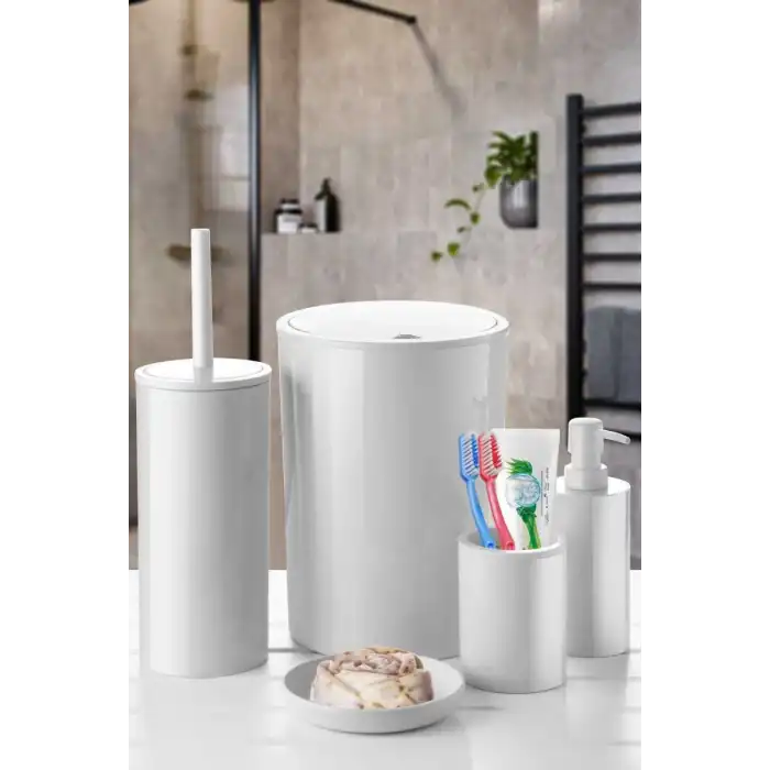 Flores 5 Parça Banyo Seti Beyaz