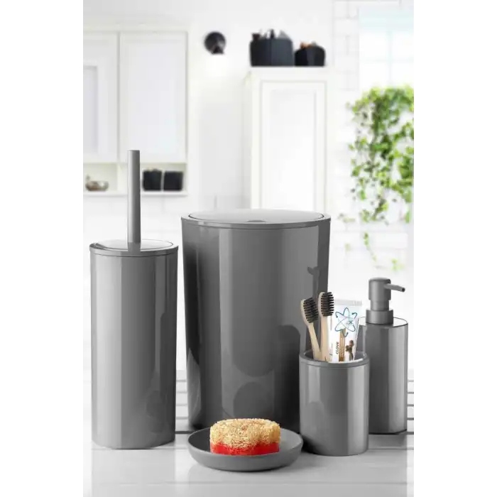 Flores 5 Parça Banyo Seti Gri