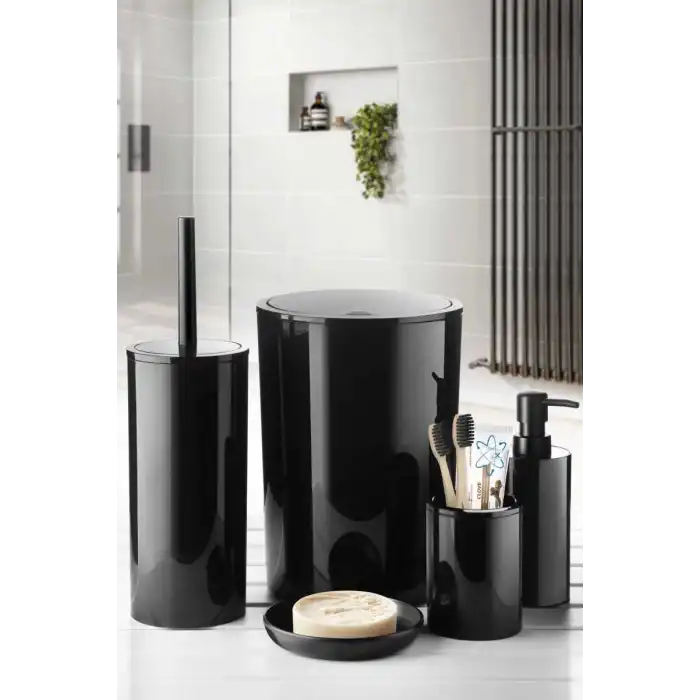 Flores 5 Parça Banyo Seti Siyah