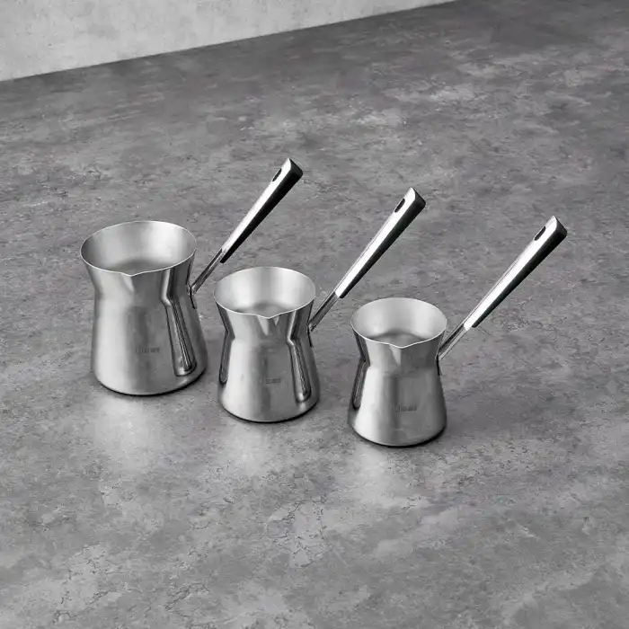 Galata 3 Parça Çelik Cezve Seti Siyah