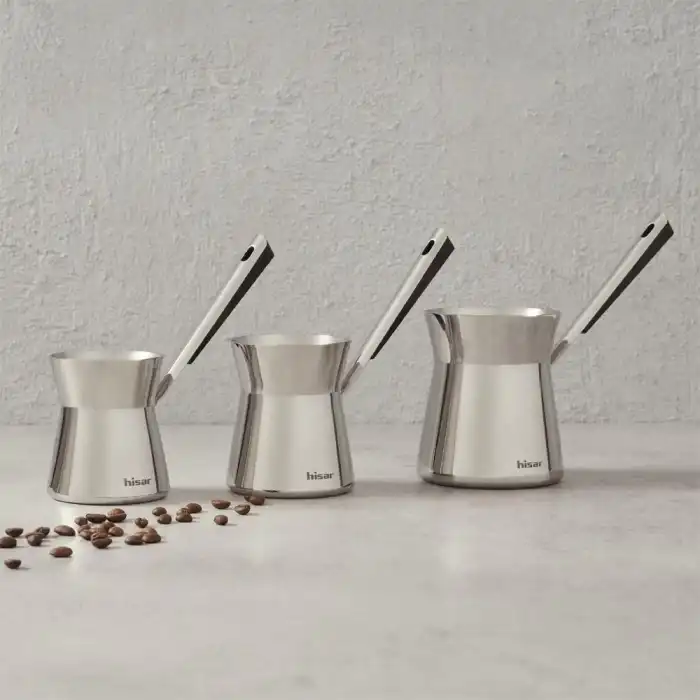 Galata 3 Parça Çelik Cezve Seti Siyah