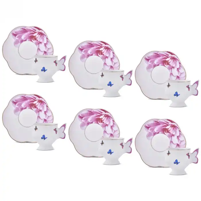 Grass Pembe 6 Kişilik Türk Kahve Fincan Takımı