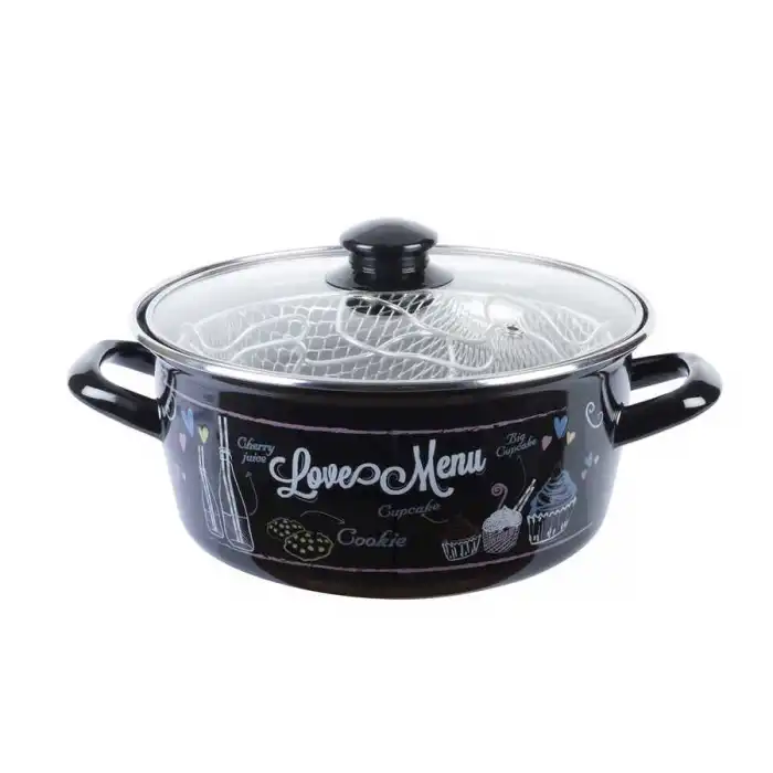Love Menu Emaye Kızartma Tenceresi Büyük Boy 28 cm.