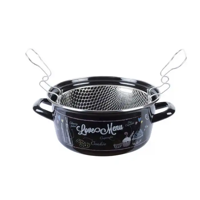 Love Menu Emaye Kızartma Tenceresi Büyük Boy 28 cm.