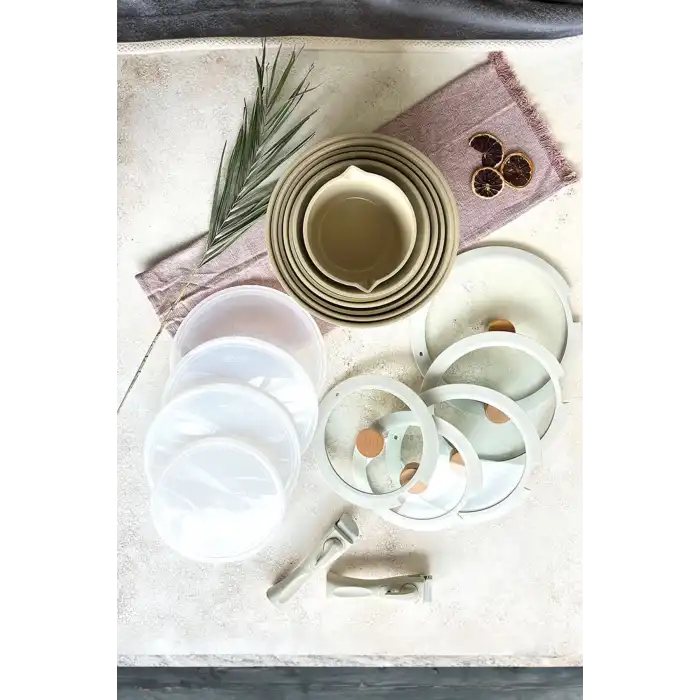 Midas 18 Parça Tencere Seti Çıkarılabilir Saplı İç İçe Geçebilen İndüksiyonlu