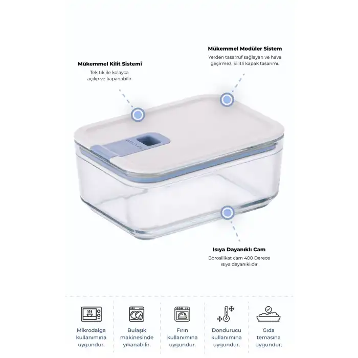 Perfect Seal Cam Saklama Kabı 1100 Ml.