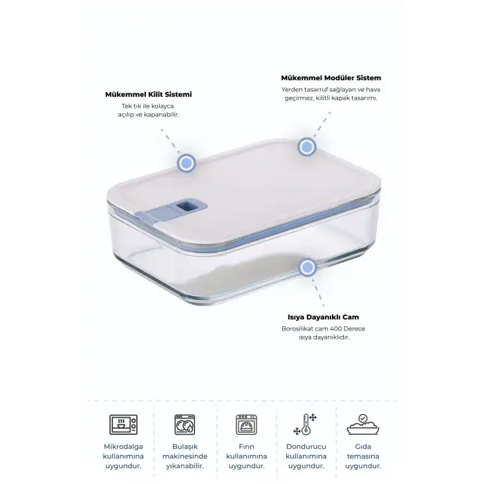 Perfect Seal Cam Saklama Kabı 1600 Ml.