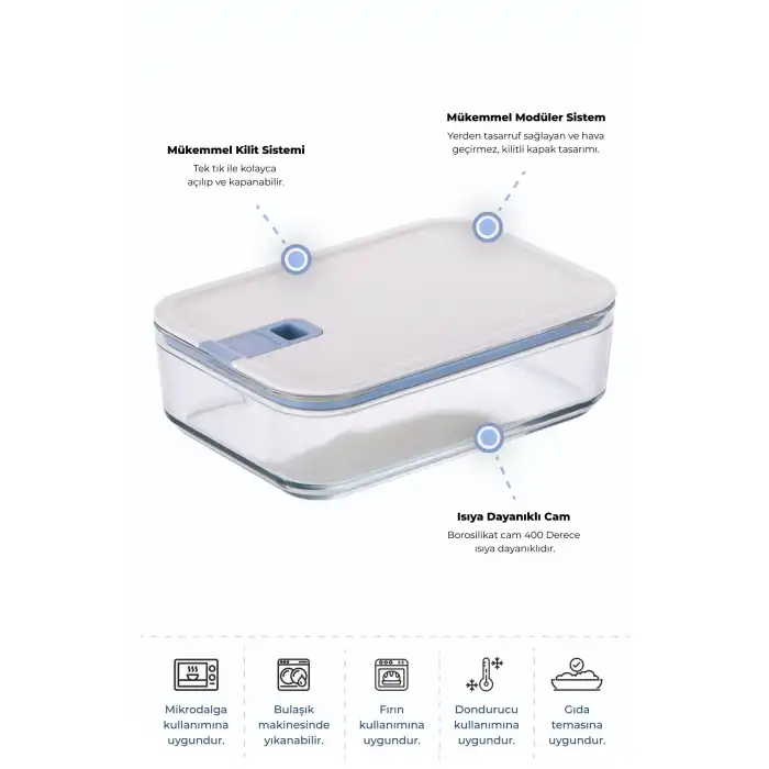 Perfect Seal Cam Saklama Kabı 2300 Ml.