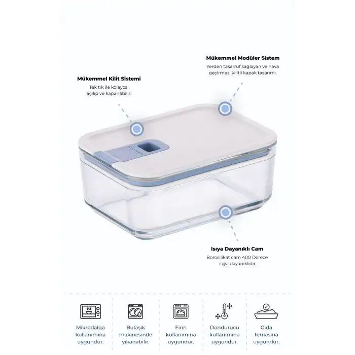 Perfect Seal Cam Saklama Kabı 750 Ml.