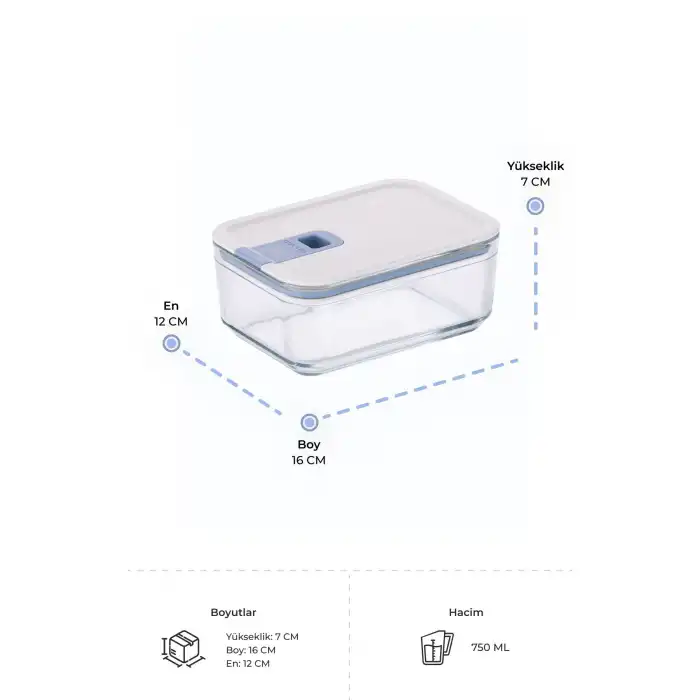 Perfect Seal Cam Saklama Kabı 750 Ml.