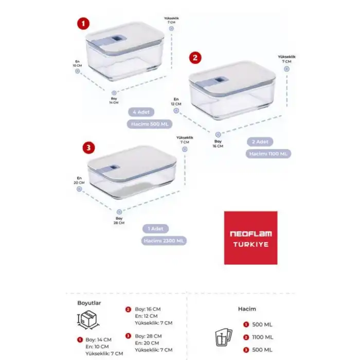 Perfect Seal Cam Saklama Seti 7 Parça