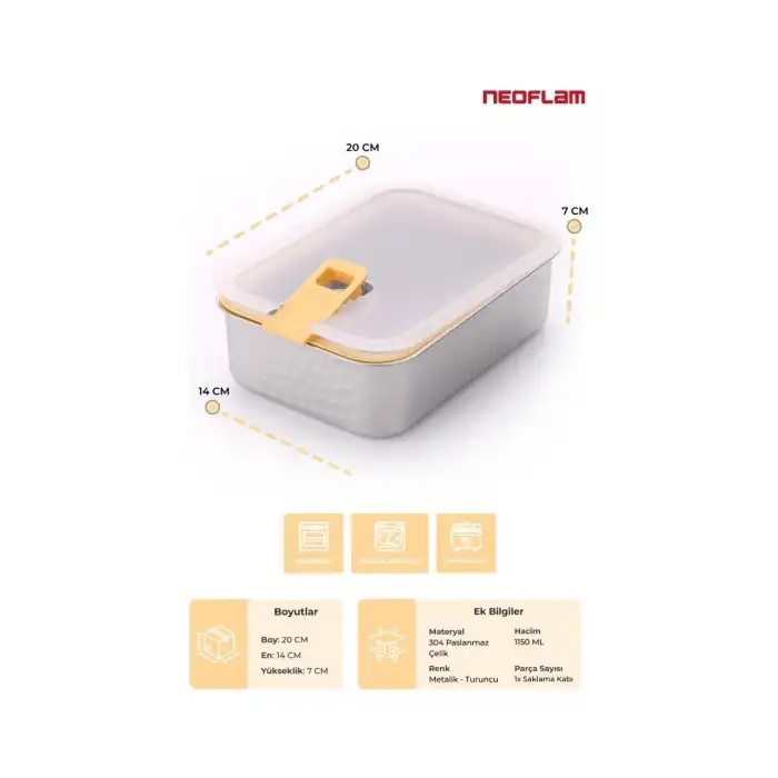 Perfect Seal Paslanmaz Çelik Saklama Kabı 1150 Ml.