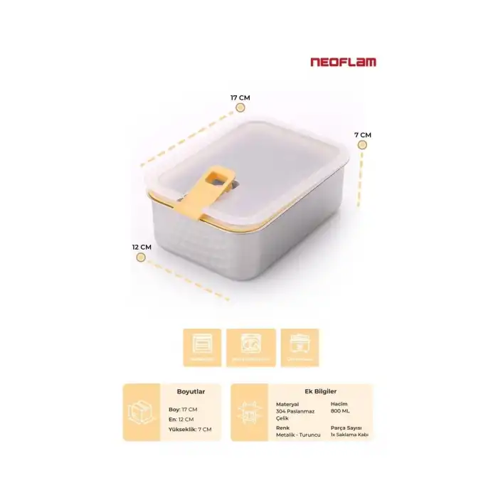 Perfect Seal Paslanmaz Çelik Saklama Kabı 800 Ml.