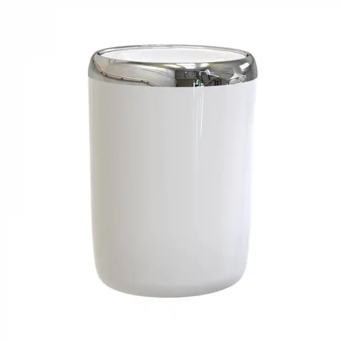 Lima Çöp Kovası Beyaz Plastik Gövde Krom Dekorlu 6 l.