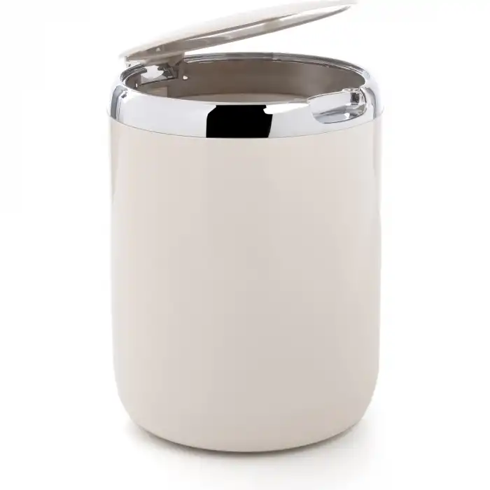 Tezgah Üstü Plastik Kapaklı Çöp Kovası 3 l. Bej