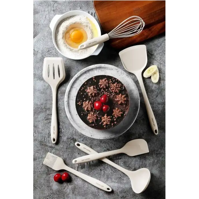 Si̇li̇kon Bej 6 Parça Servis Seti