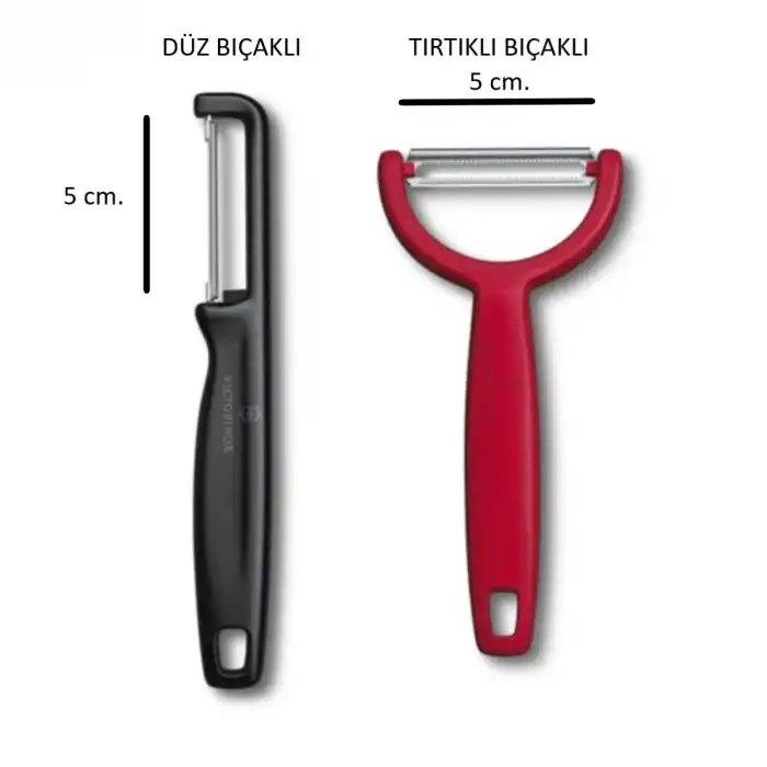 Siyah & Kırmızı Soyacak Seti 2 li (Düz Kenar & Tırtıklı Kenar)