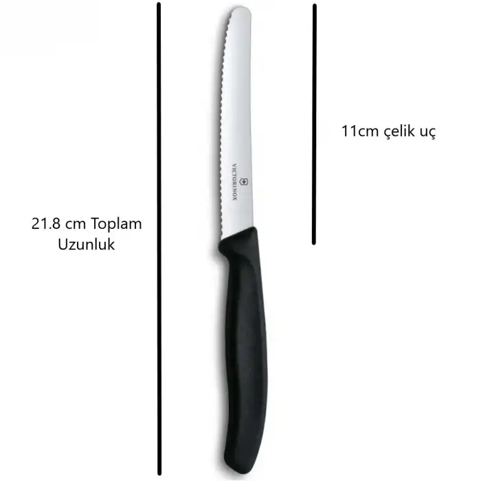 Siyah Soyacak & Bıçak Seti 2 li (Tırtıklı Kenar & Tırtıklı Kenar)