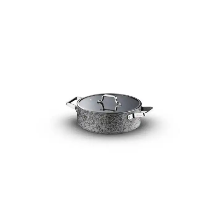Stone-Age Çizilmez Yanmaz Yapışmaz Basık Tencere - 22 cm