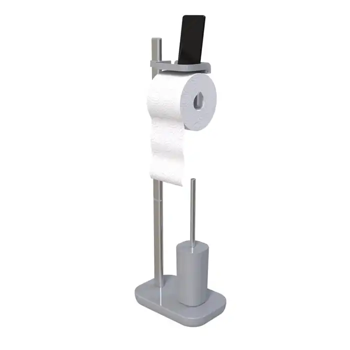 Sui Tuvalet Kağıtlık Tuvalet Fırçalı Gri