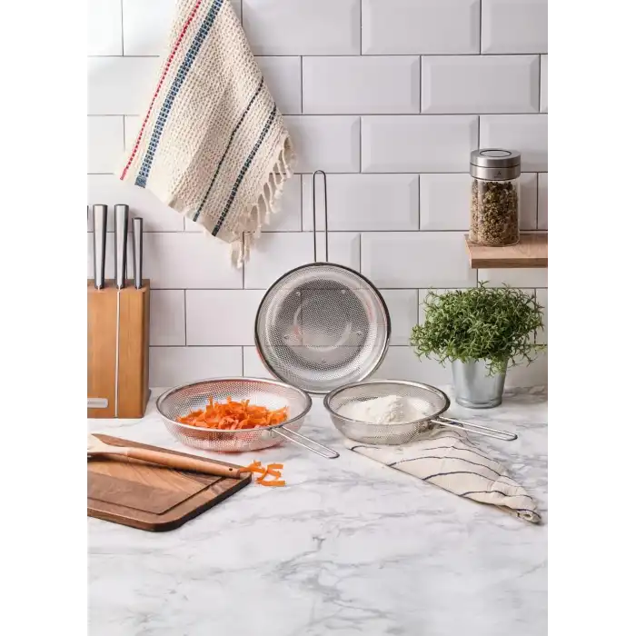 Kulplu Çelik Süzgeç Kevgir 21 Cm.