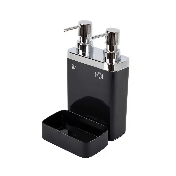 Viva 2 li Süngerlikli Mutfak Sıvı Sabunluk Siyah