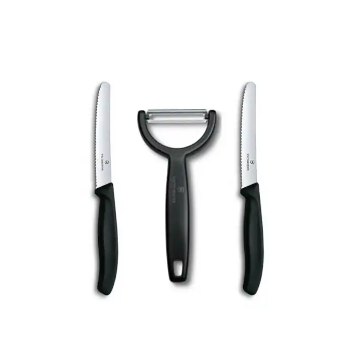 Yeni Seri 3 lü Siyah Sapan Soyacak ve 11 cm Bıçak Set