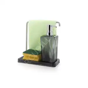 Luna Sıvı Sabunluk Şeffaf Siyah