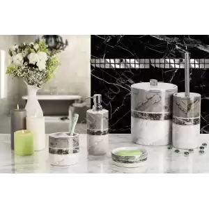 Garnsey Gri Banyo Aksesuar Seti